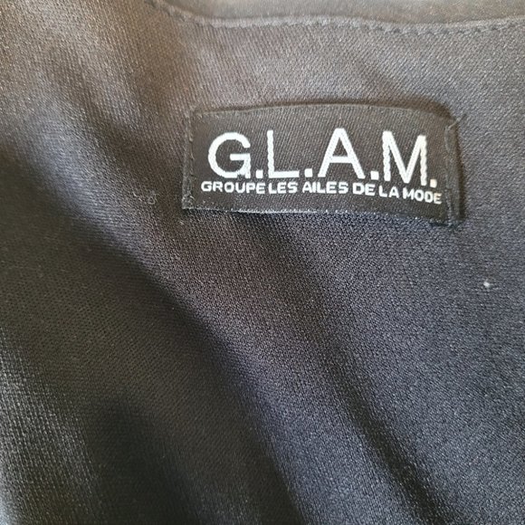 G.L.A.M. One Shoulder Black Dress with Bottom Ruffles Size Medium - Picture 8 of 9